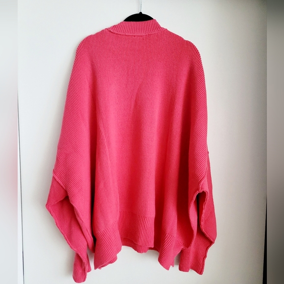Free People Easy Street Tunic Sweater Oversize Mock Neck Pink Size Medium - Picture 5 of 7